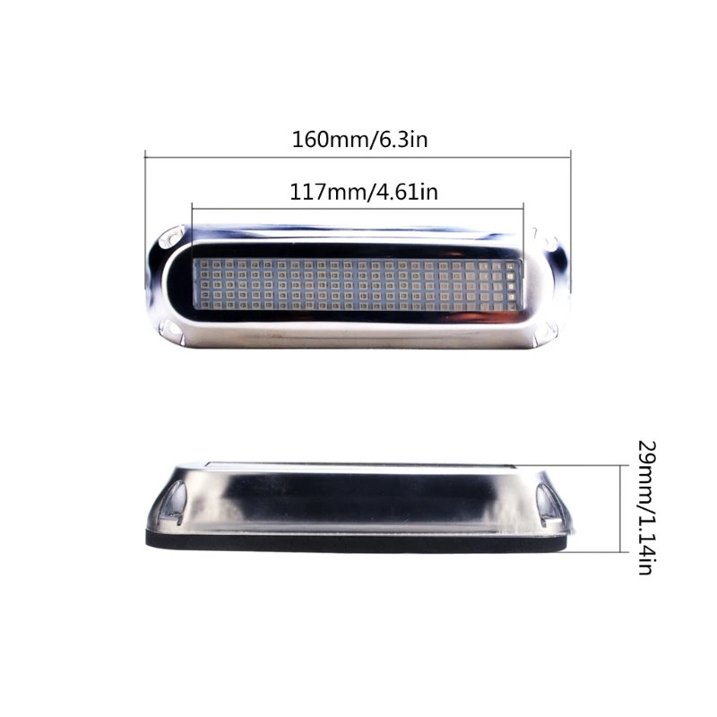 Marine LED Boat Light 60W 120 LED Waterproof Underwater Courtesy Light Sailboats Pontoon Transom Light