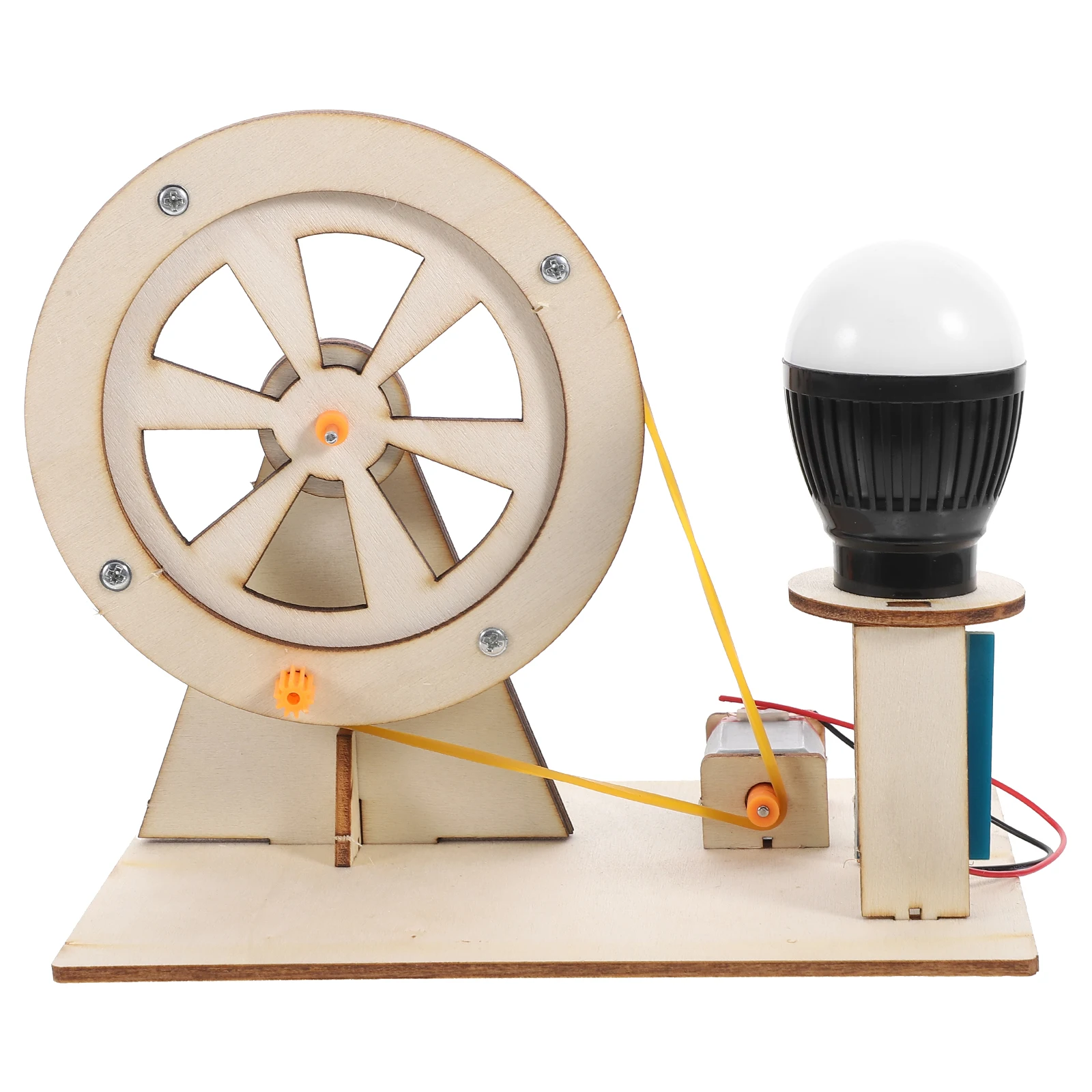 Generador de manivela Manual de madera creativo, Kit de ciencia educativa de montaje Manual, herramienta de aprendizaje de física eléctrica Diy
