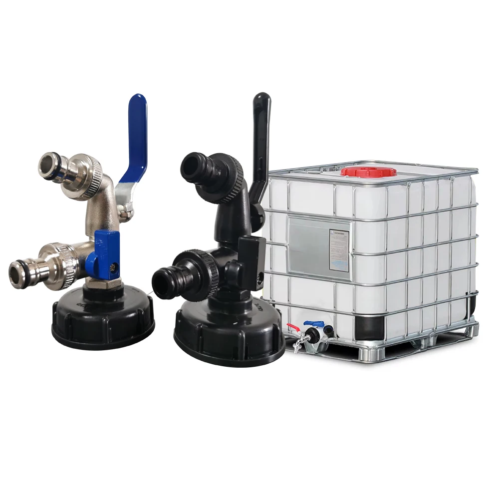 Double nipple faucet RV Accessories IBC S60 * 6 3/4 1/2 G1 Bucket Water Tap Adapter Garden Irrigation Tap Set