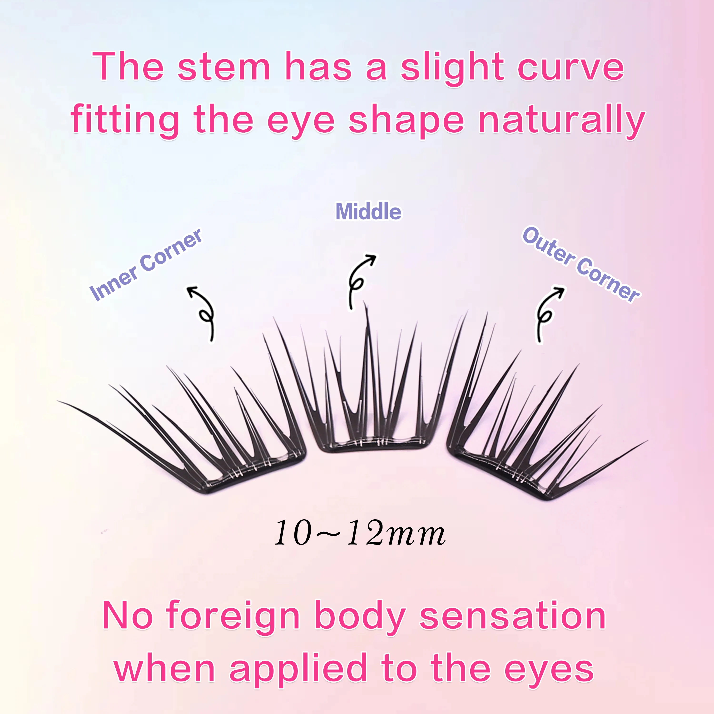 韓国製 防水 新入荷 6列 Cカール 混合長さ 自然な見た目 ソフト素材 セルフ接着 グルーフリー つけまつげ