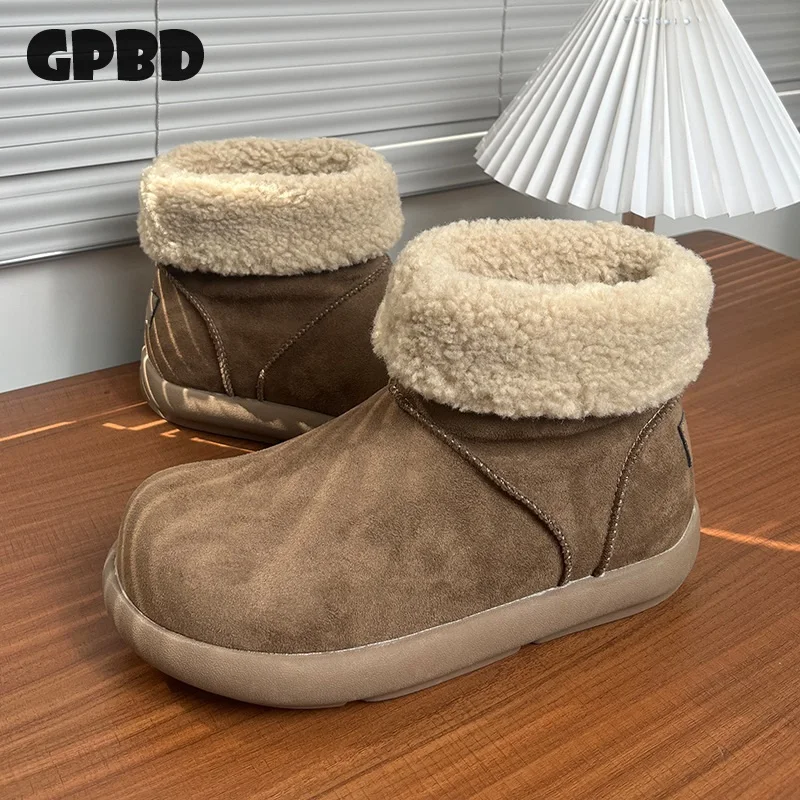 

GPBD Snow Boot Men's Style 2025 Autumn-Winter Fashion Filled Anti-Chilly Downy Warm Boot One-Piece Short Boot