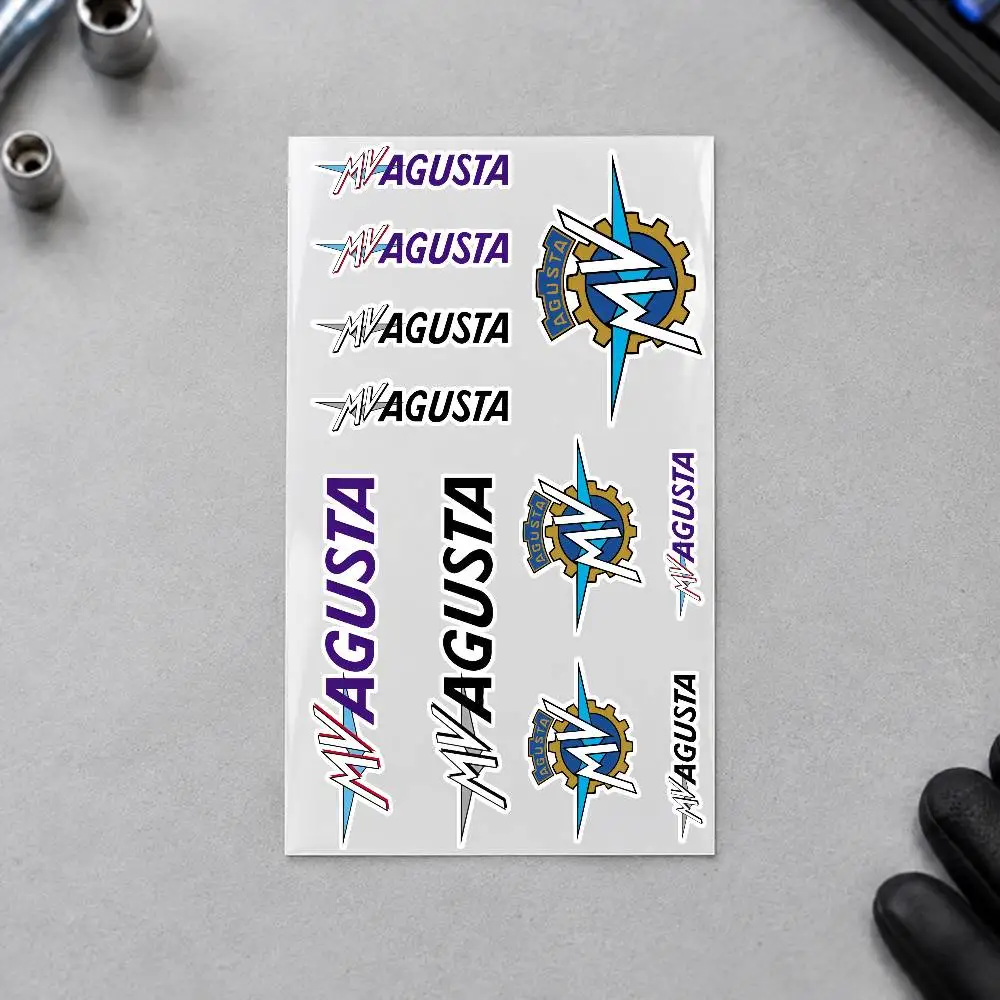 M-MV A-Agusta Motorcycle Sticker Set Reflective Decals For Helmet Fuel Tank Fairing Body Custom Bike Graphics Kit