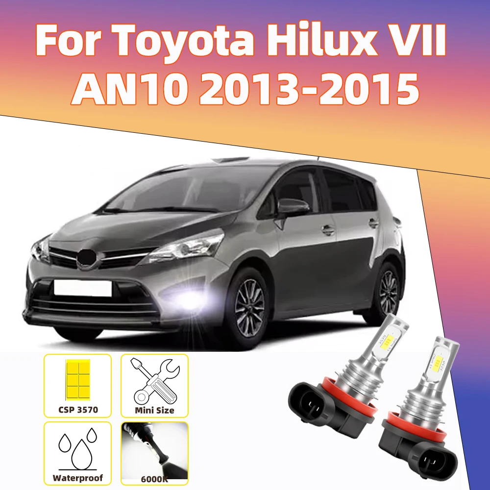 

2 шт. светодиодные автомобильные противотуманные фары для Toyota Hilux VII AN10 2013 2014 2015 светодиодные передние противотуманные фары 15000LM 6000K Canbus Plu-N-Play