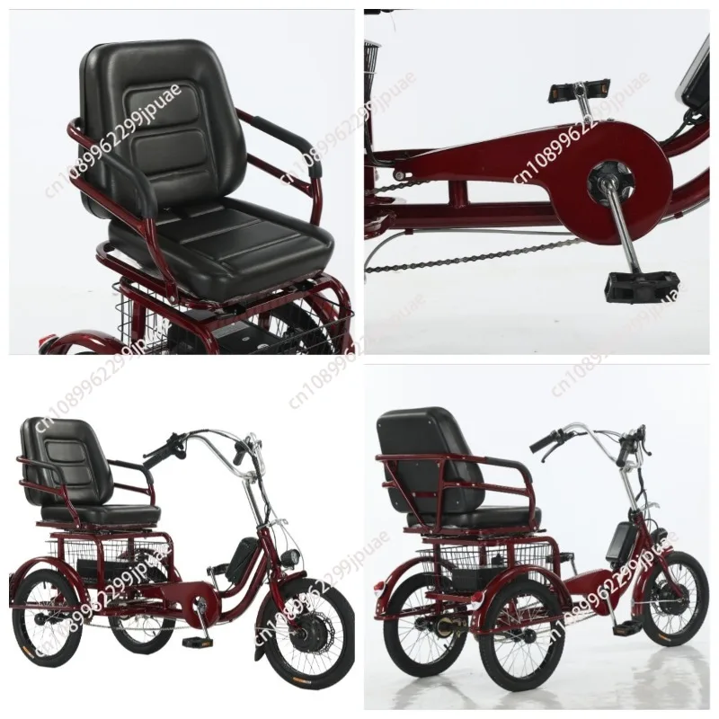 Modern small three-wheel 36V10.4-amp lithium battery scooter to pick up and drop off children's rear seats