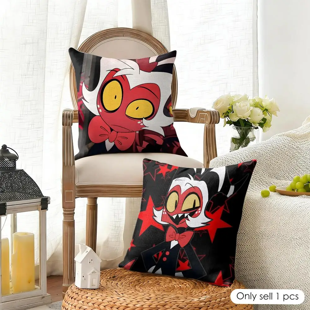 Moxxie H-Helluva Boss Cushion Cover Organic Linen Square Pillow Case Naturally Durable Hypoallergenic Gentle On Sensitive Skin