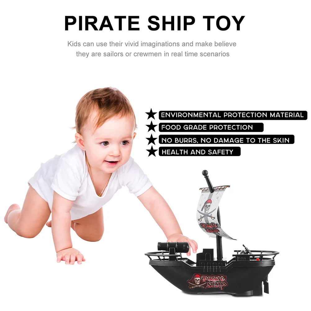 2 Pcs Toy Boat Baby Floating Bath Shower Toys Pirate Ship Tub Toddlers Water Plastic Time Children Swimming