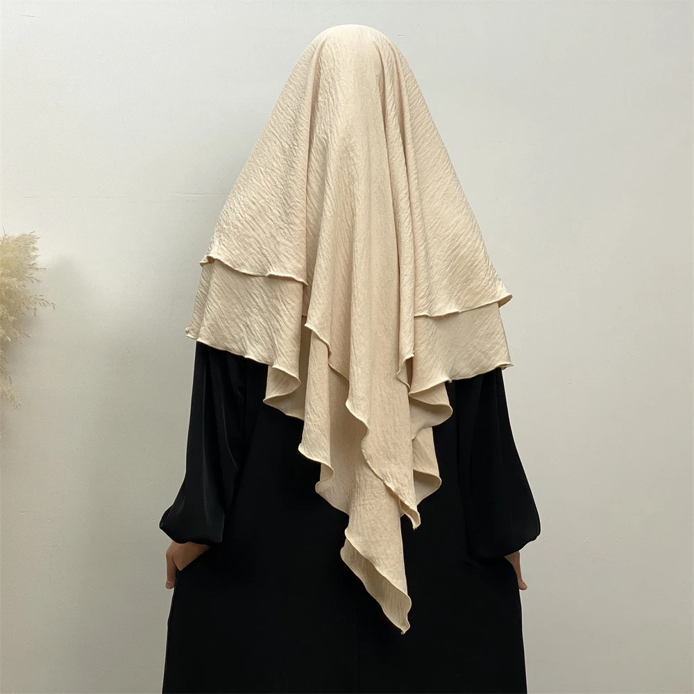 

High Quality Long Khimar Eid Ramadan Muslim Veil Prayer Hijab Islamic Clothing Arabic Tops Scarf Burqa Turkey Caftan Headscarf