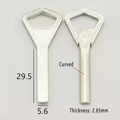 Imagen 2 del producto 10 unids/lote mango Triangular llave semicircular en blanco llave doméstica en blanco