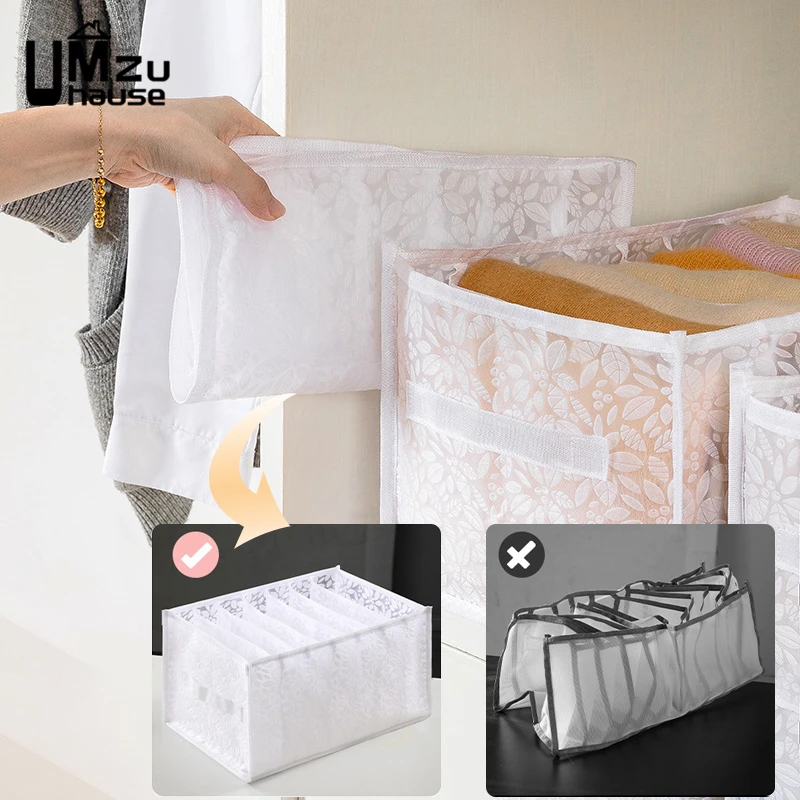 Underwear Drawer Organizers Briefs Knickers Socks Pants Tie Box Clothes Case Divider Holder Foldable Bin Wardrobe Closet Storage