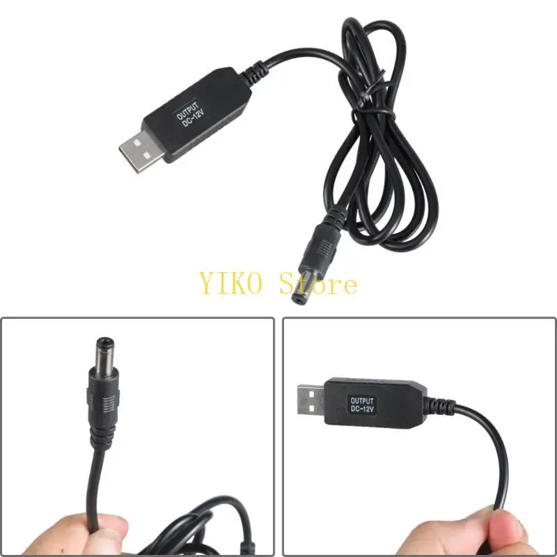 K32C 1m Long USB 5V to DC12V Power Converter Cable Wire Step Up Adapter Cord