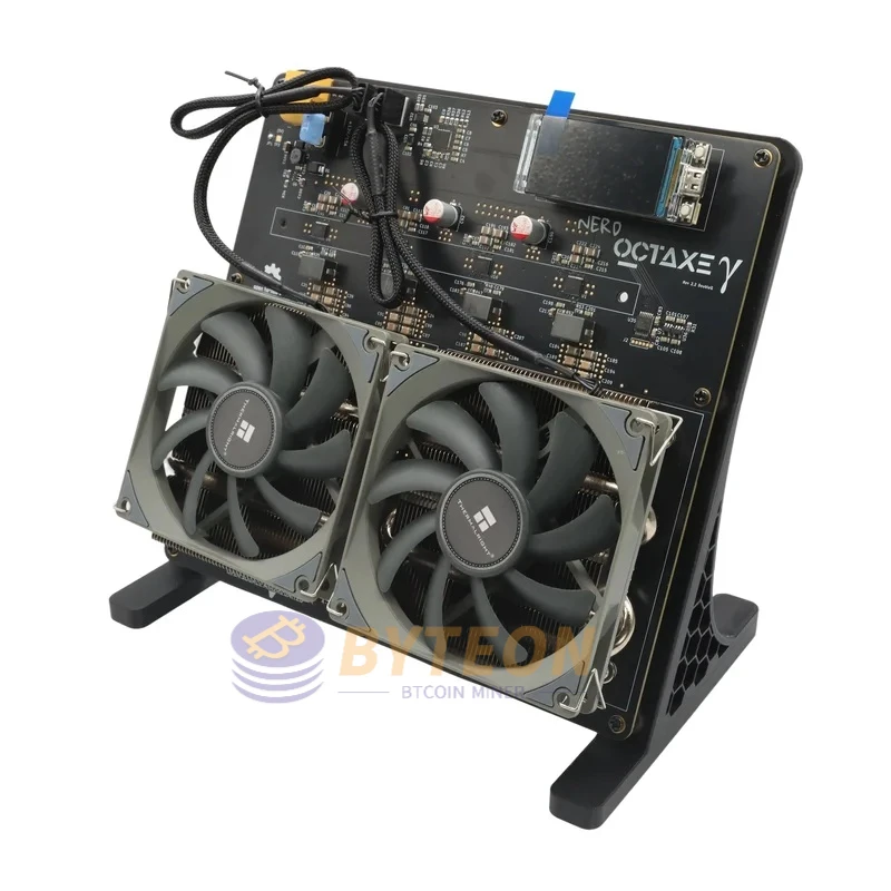 Bitaxe NerdOCTAxe تبريد الهواء 9.6Th/s 160 واط مينر صغير بيتكوين BCH nerdaxe مينر مراوح مزدوجة آلة التعدين التشفير btc BYTEON