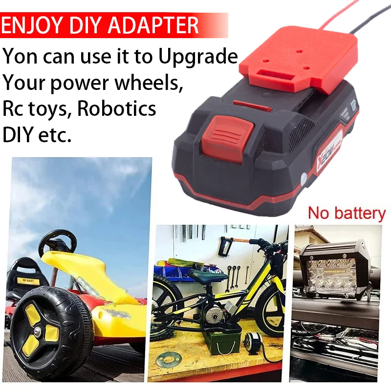 Adaptador DIY para Lidl Parkside X20V Adaptador de batería de iones de litio Conector de rendimiento 14AWG Adaptador DIY para máquinas Foy,