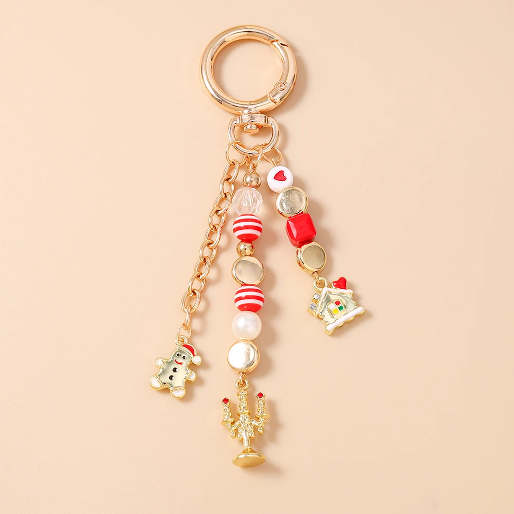 Aihua Luxuriöser Perlen-Kerzenhalter Schlüsselanhänger für Frauen und Mädchen Schlüsselring Anhänger Handtaschen-Deko DIY Schmuck Geschenke – Detail 11