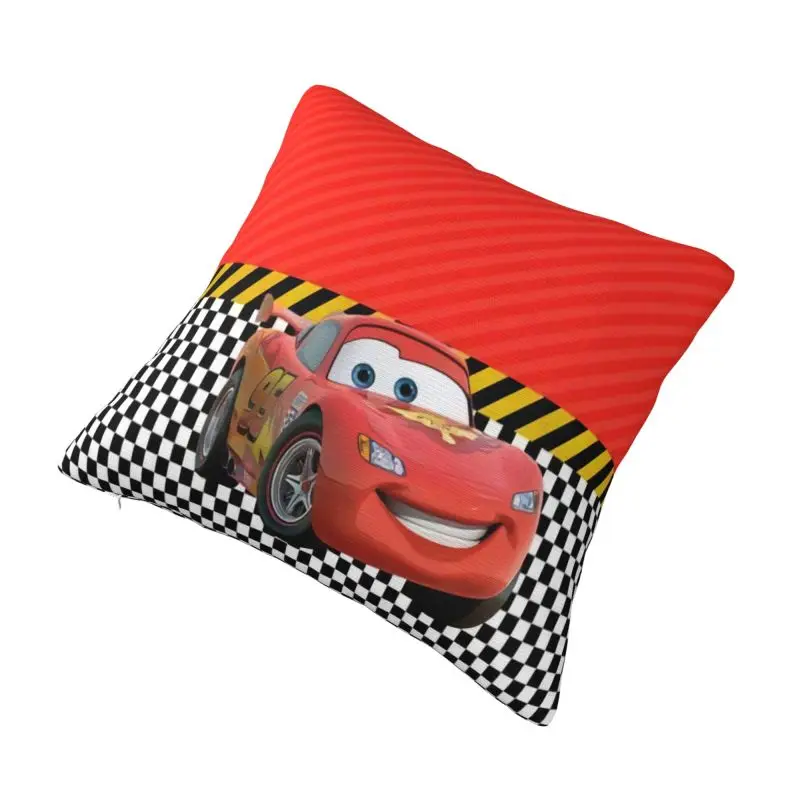 Custom Luxury Lightning McQueen Sport Race Car Cushion Cover 40x40cm Soft Pillow Case for Sofa Square Pillowcase