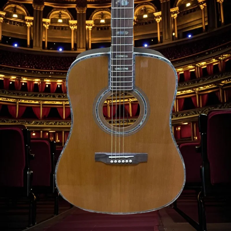 Frete grátis especial personalizado série d45 corpo de madeira de pinho vermelho ébano escala 39 Polegada fácil sólido topo madeira de amieiro