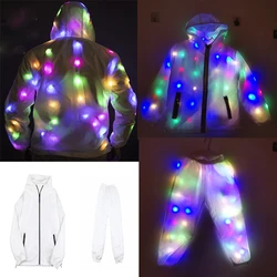 Stage Performance Costume Electronic Light Dance Costume Adult Children Decorative LED Clothes Pants Glowing For The Night