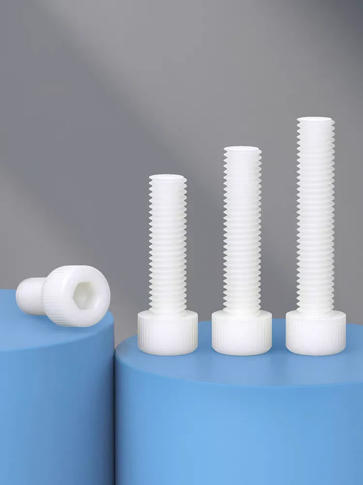 

PTFE Teflon Hexagon Socket Cup Head Bolt, High Temperature & Acid Alkali Resistant Cylindrical Screw, M3 M4 M5 M6 M8 M10 M12