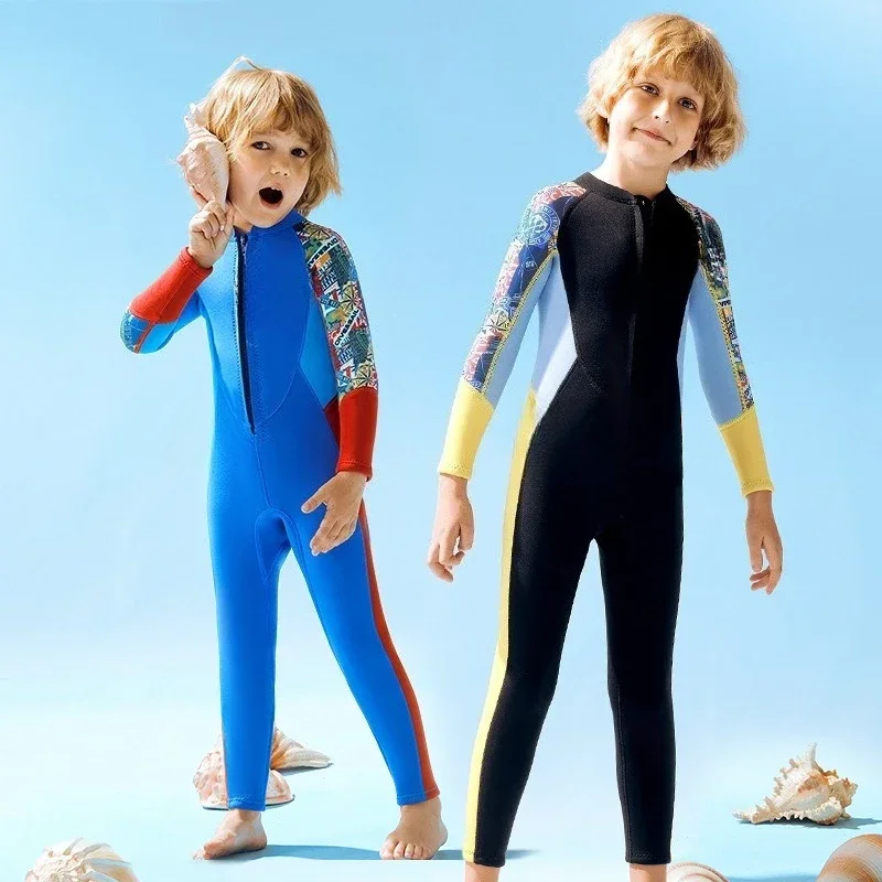 

Outdoor New 2.5MM Children's Wetsuit Boys Medium and Older Children's One-piece Long Sleeve