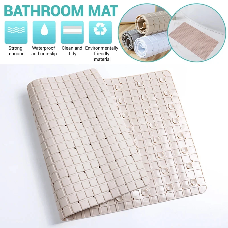 HOT PVC Anti-skid Bath Mats Soft Shower Mat Massage Mat with Suction Cup Non-slip Bathtu Bath Mat Bathroom Accessories Hot