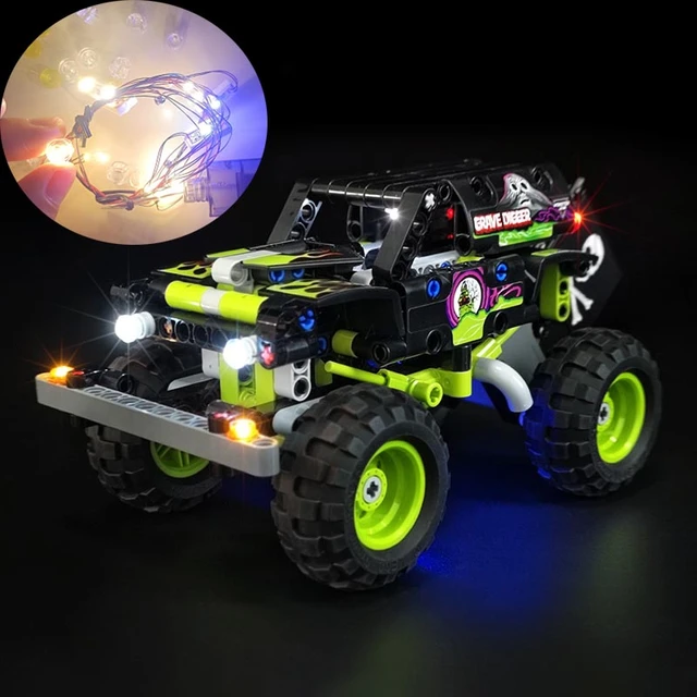 Lego Technic Monster Jam Grave Digger Grave Digger Monster Truck Lego Light Kit Aliexpress