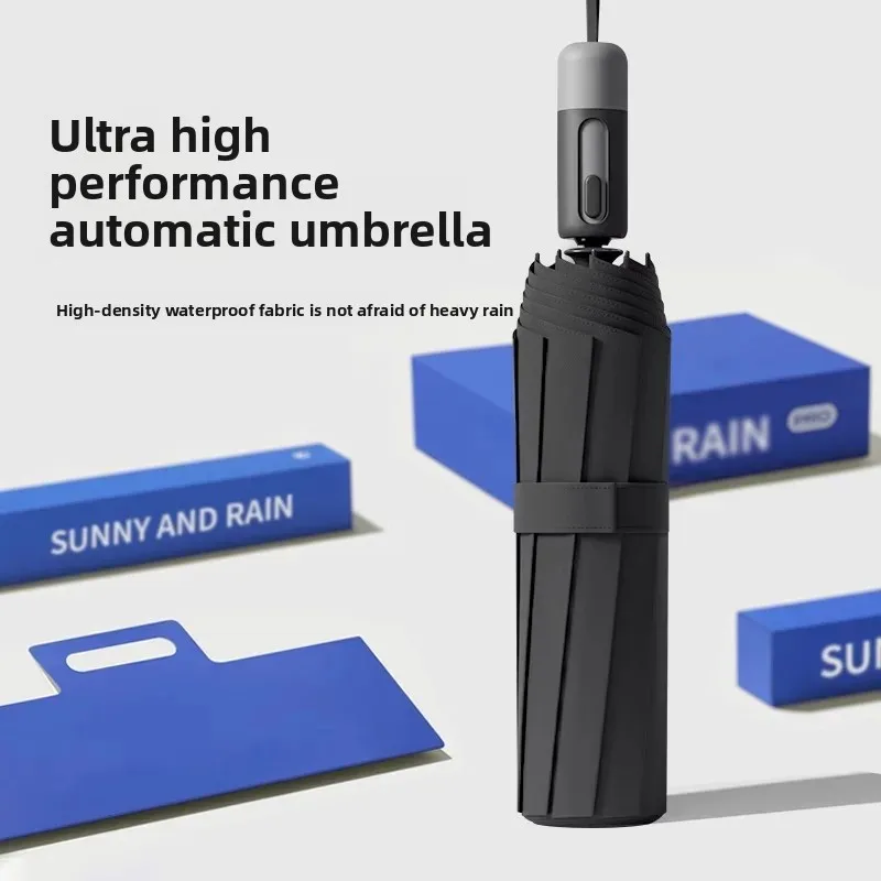 

Automatic Large Folding Umbrella Sunshade Rainproof UV Protection Women's Sun Blocking Black Glue Sun Umbrella Home Goods