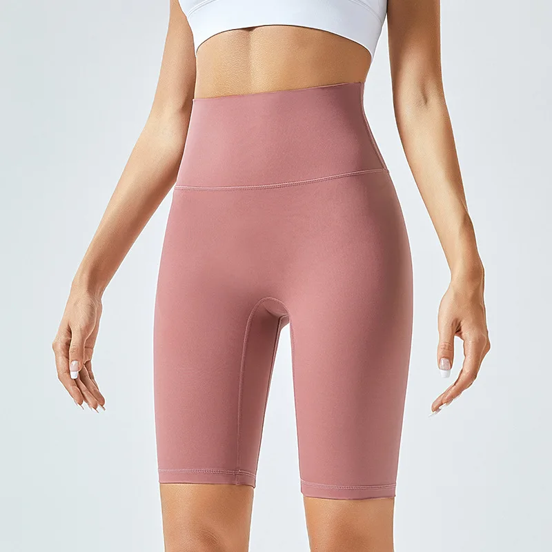 

No-embarrassment High-waisted Hip-lift Nude Pants Sports Running Women's Five-point Shorts Yoga