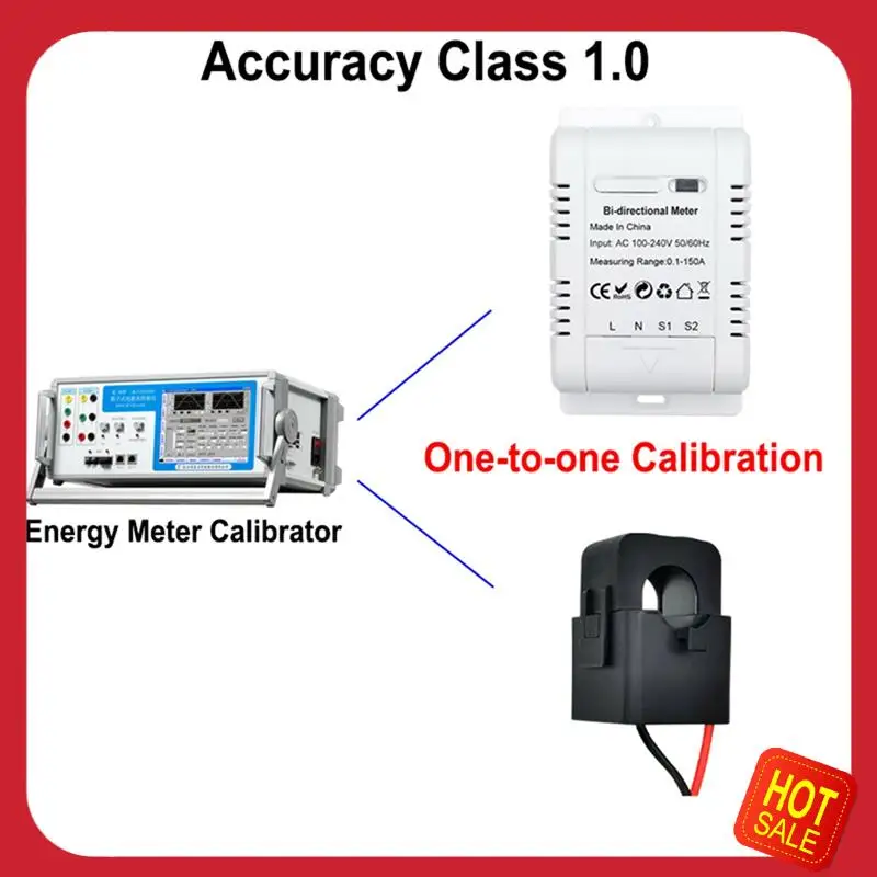 A08I Tuya Smart Bi Directional Wifi Energy Meter 150A Clamp Current Sensor Transformer Solar PV Two Way Power Monitor