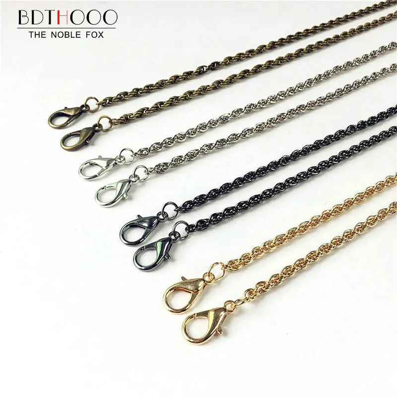 Repuesto de cadena de Metal para bolso, 10 piezas, 120c, para bandolera, para Bolso pequeño, dorado, plateado, Negro, bronce