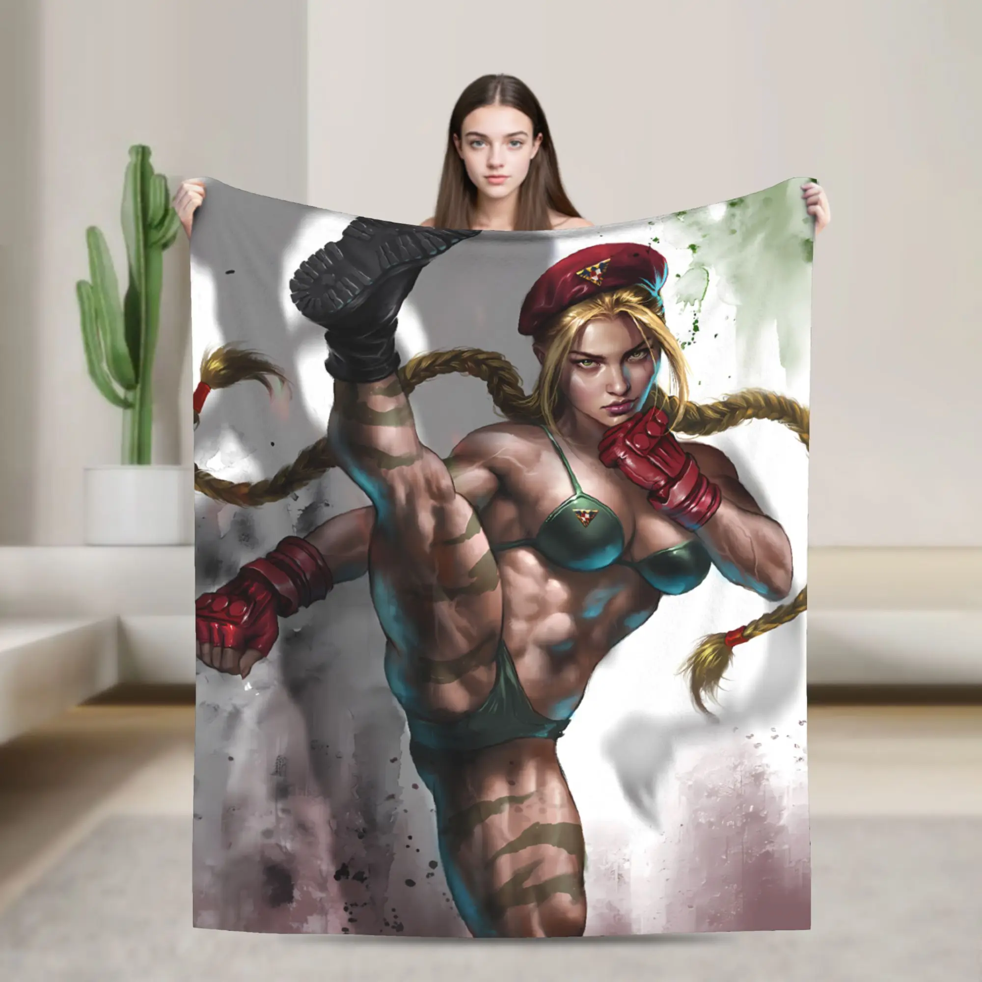 Retro Street Fighter 6 Blankets Characters Game Super Warm Novelty Plush Bedding Throws For Couch Chair Sofa Bed Cover