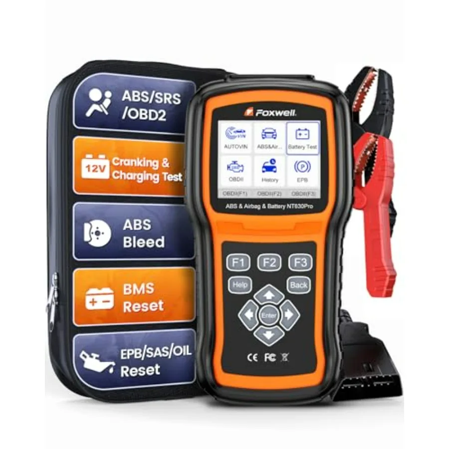 

2-in-1 ABS SRS Scan Tool Battery Tester for 2026 NT630 Pro OBD2 Scanner with 12V Battery Load Analyzer 100-3000CCA ABS Bleed BM