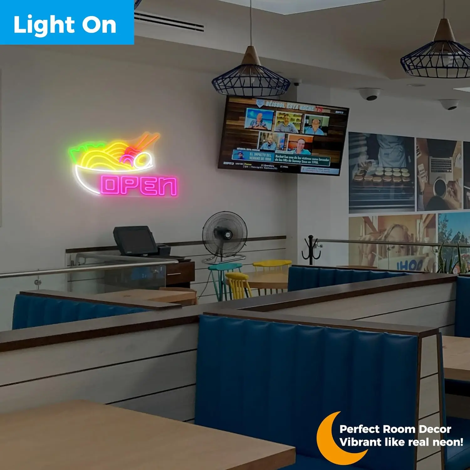 Ramen Neon Sign Ramen Open LED Neon Light, USB Neon Sign, Dimbaar Ramen Open Sign voor Restaurant, Winkel, Kantine Wanddecoratie