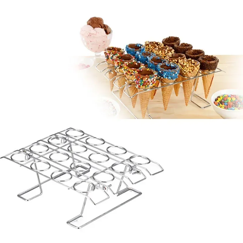 

DIY Foldable Ice Cream Cone Net Holder, Display Rack, Cake Cupcake Cooling Tray Stand, Birthday Party Wedding Dessert Rack