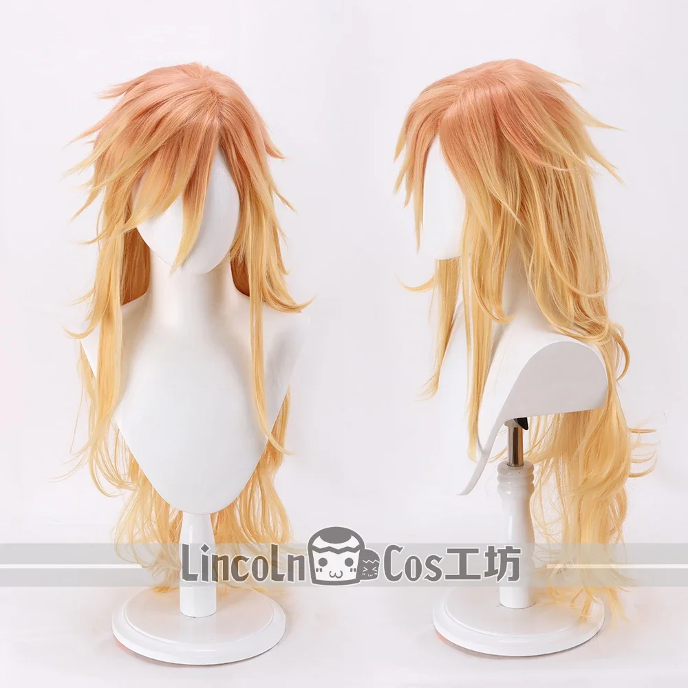 Anime Demon Slayer Douma Cosplay Wig Toupee Cartoon Periwig High Temperature Silk Gradual Change Hairpiece Hallowmas Hair Xmas