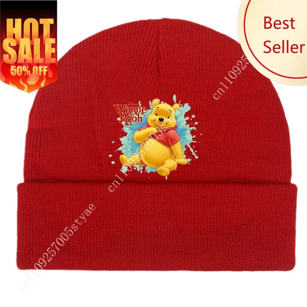 

Winnie the Pooh Winter Hat Beanie Knitted Skull Caps Adult Warm Solid Cover Head Cap Decorations Party Holiday Gifts