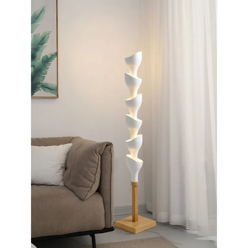 Imagem -04 - Designer Italiano Branco Log Floor Lamp Atmosfera Led Suporte Vertical Luz Sala Decor Quarto Estudo de Cabeceira