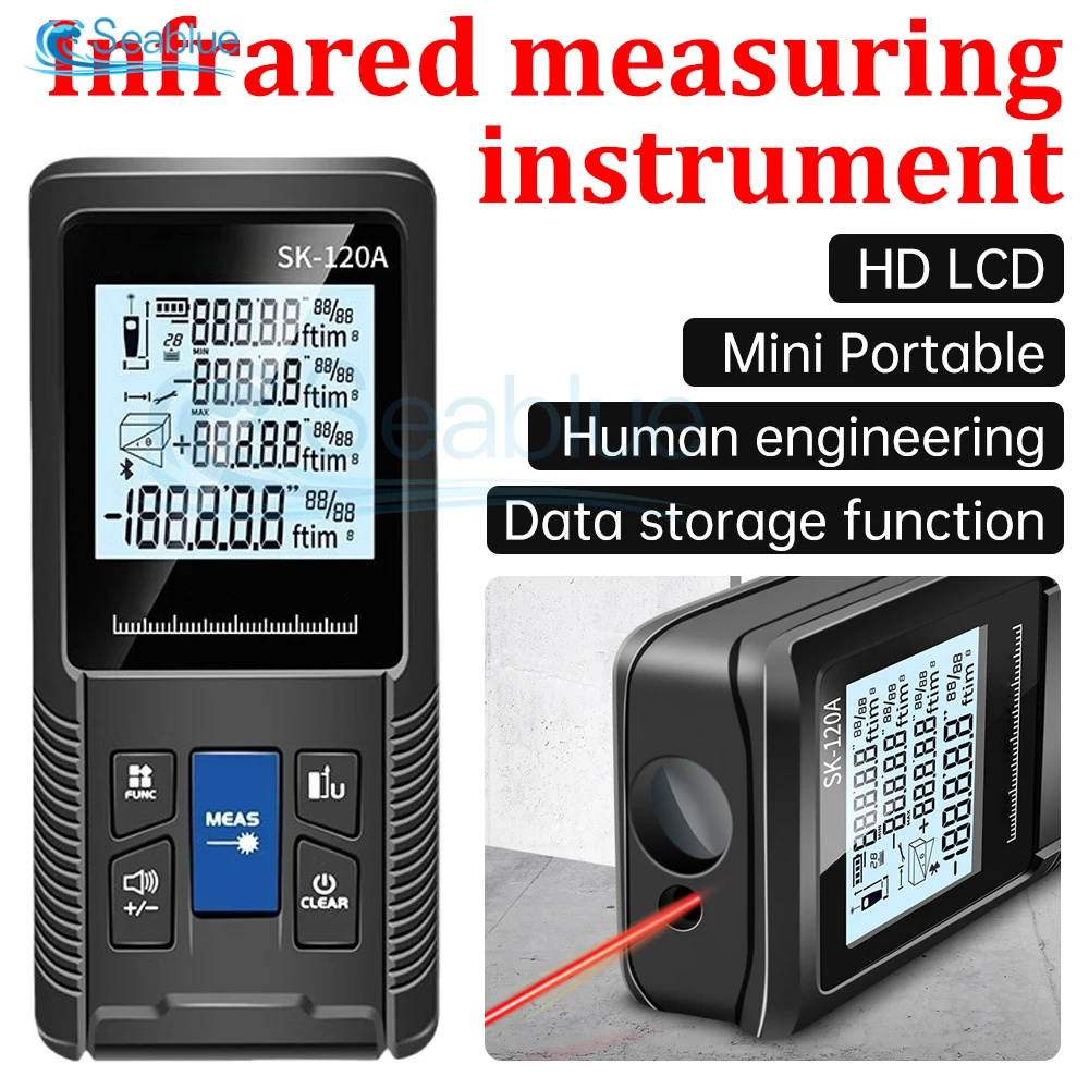 Laser Distance Meter 40M 50M Rangefinder Tape Range Finder Measure Device IP54 Digital Ruler Test Tool