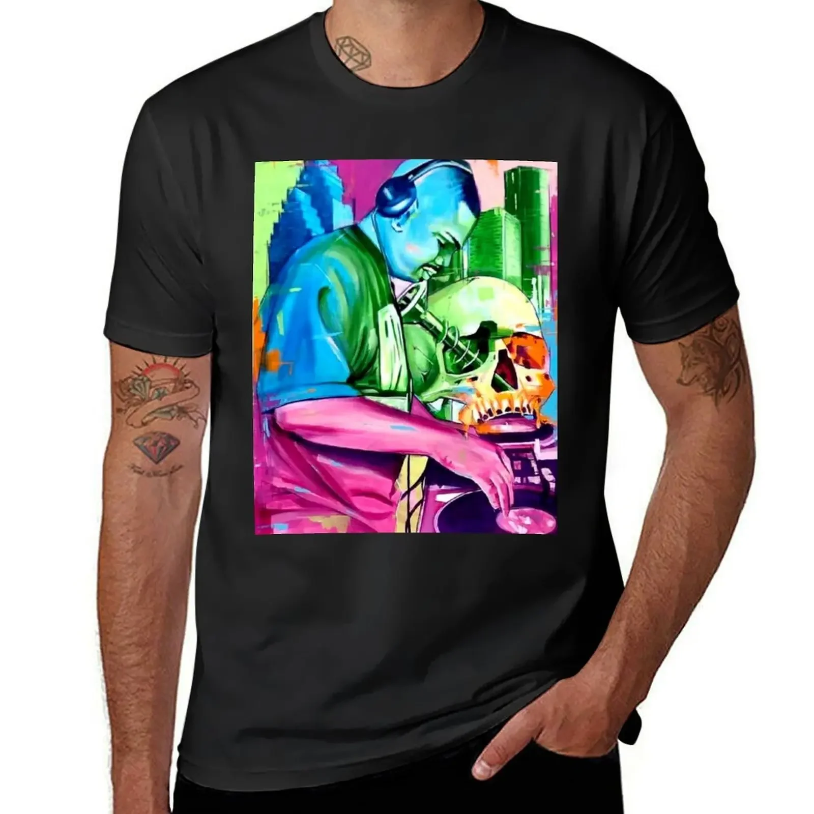 DJ SCREW - Water Painting T-Shirt plus size tops vintage anime shirt graphic tee shirt Men's t-shirt