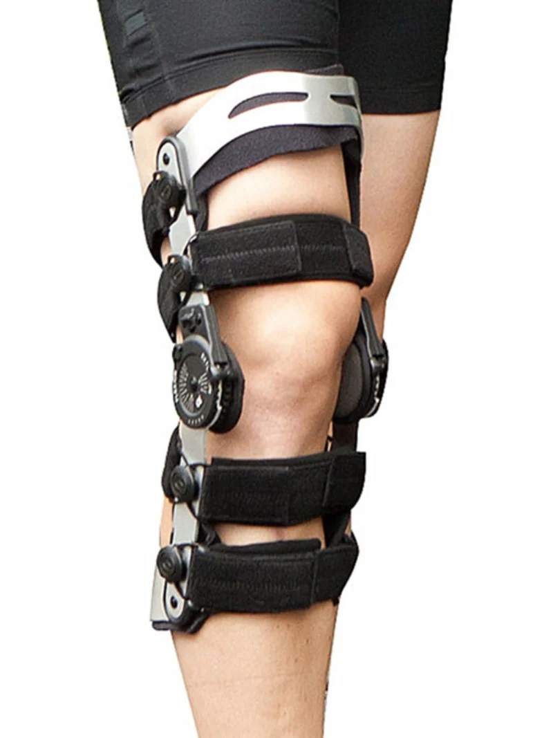 Frame-type reinforced knee brace, fixed after knee ligament injury