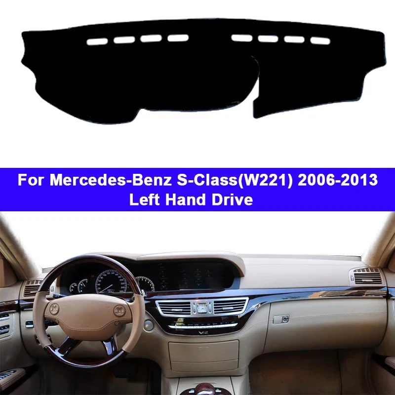 Fits Mercedes-Benz S-Class W221 2006-2013 S-Klasse S300S320 S400 500 600 Dashboard Protective Mat Carpet-Style Windshield Cover