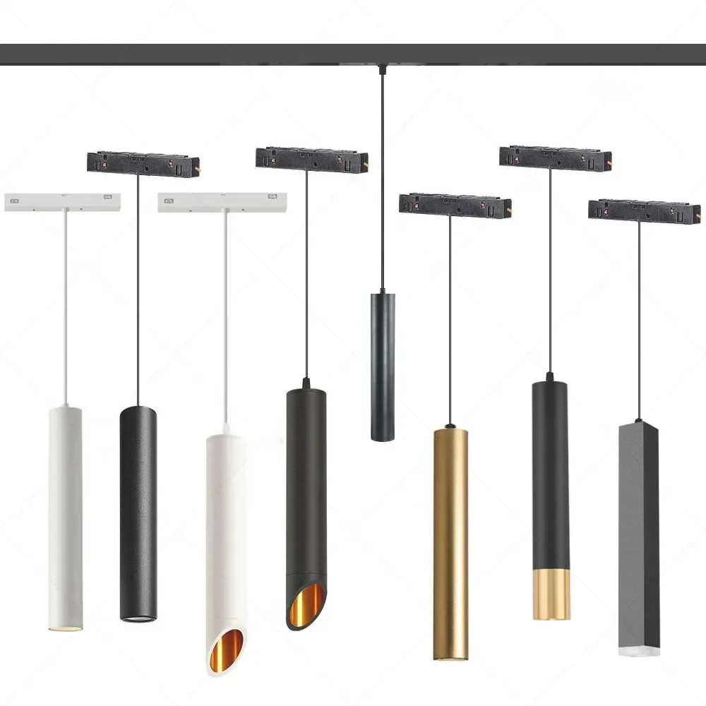 Lámparas colgantes magnéticas modernas DC48V, luces colgantes para comedor sin serie de luces principales, sistema de iluminación interior