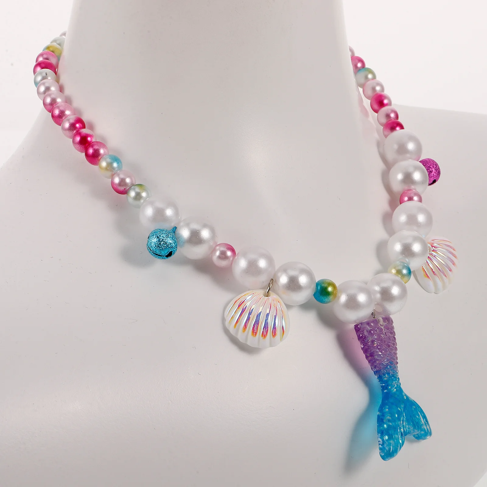 6 Stuks Kleine Meisjes Zeemeermin Sieraden Set Staart Ketting Armband Ring Oorbellen Prinses Dress Up Accessoires Kids Feestartikelen