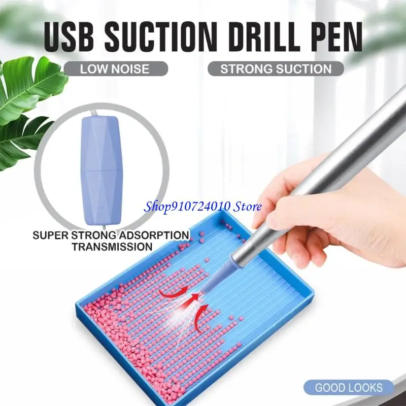 77HD 전기 모조 다이아몬드 애플리케이터 아트 펜 멀티 드릴 헤드 인체 공학적 그립 USB 어린이 성인 창조적 예술