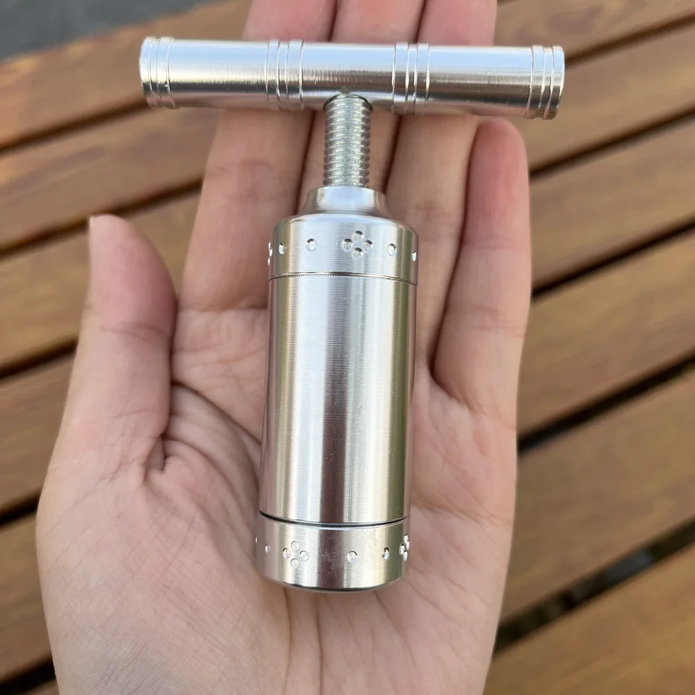 Non-slip silicone Aluminum Spice Hand Crusher Pepper Mill Handmade Smoking Press Accessories