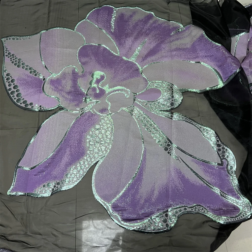 

High Quality 2025 African Nigerian Organza Embroidery Tulle Lace Fabric Guipure Party Gown Dress Brocade Jacquard 5Yard YXZ186