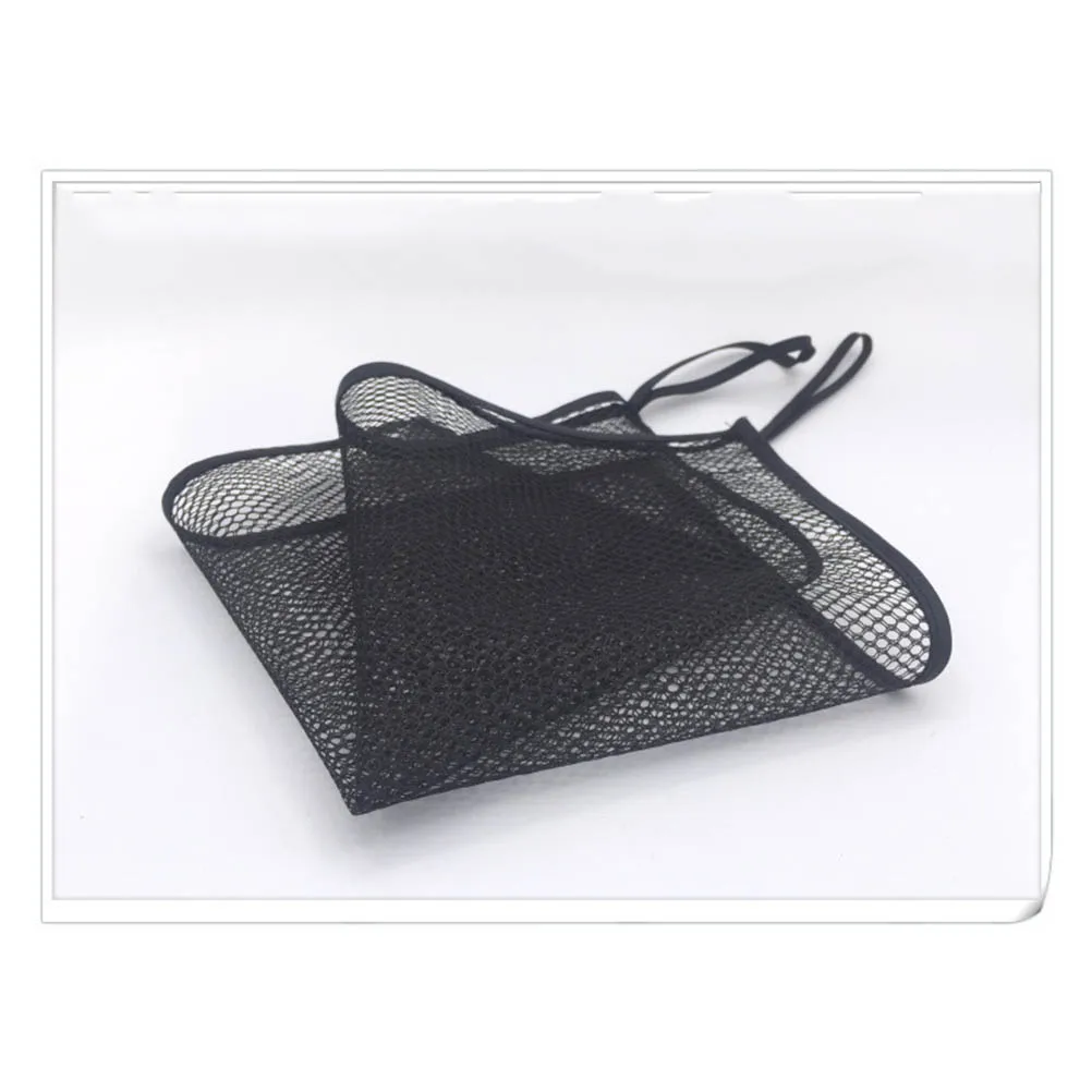 

2pcs Hanging Drawstring Mesh Bag Multifunctional Storage Bag With Hanger Household Mesh Bags For Makeup Food Black Easy