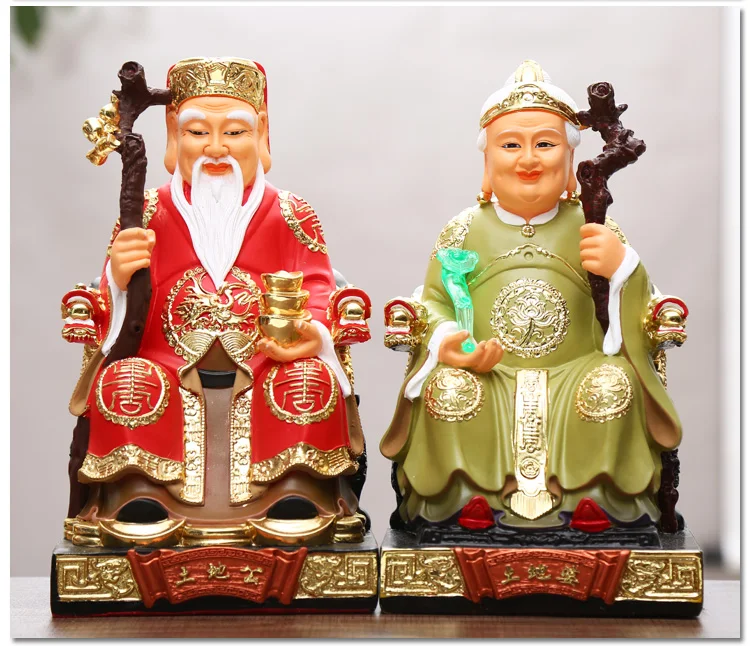30CM large Taoist Buddhism HOME Shrine efficacious protection Gold plating Southeast Asia TUDI GONG TUDIYE God FENG SHUI statue