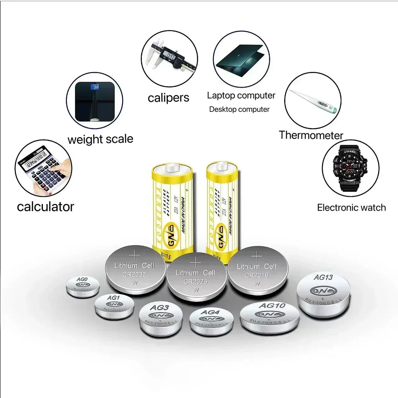 CR2016 button battery, 5-cell remote control, 3V lithium manganese battery