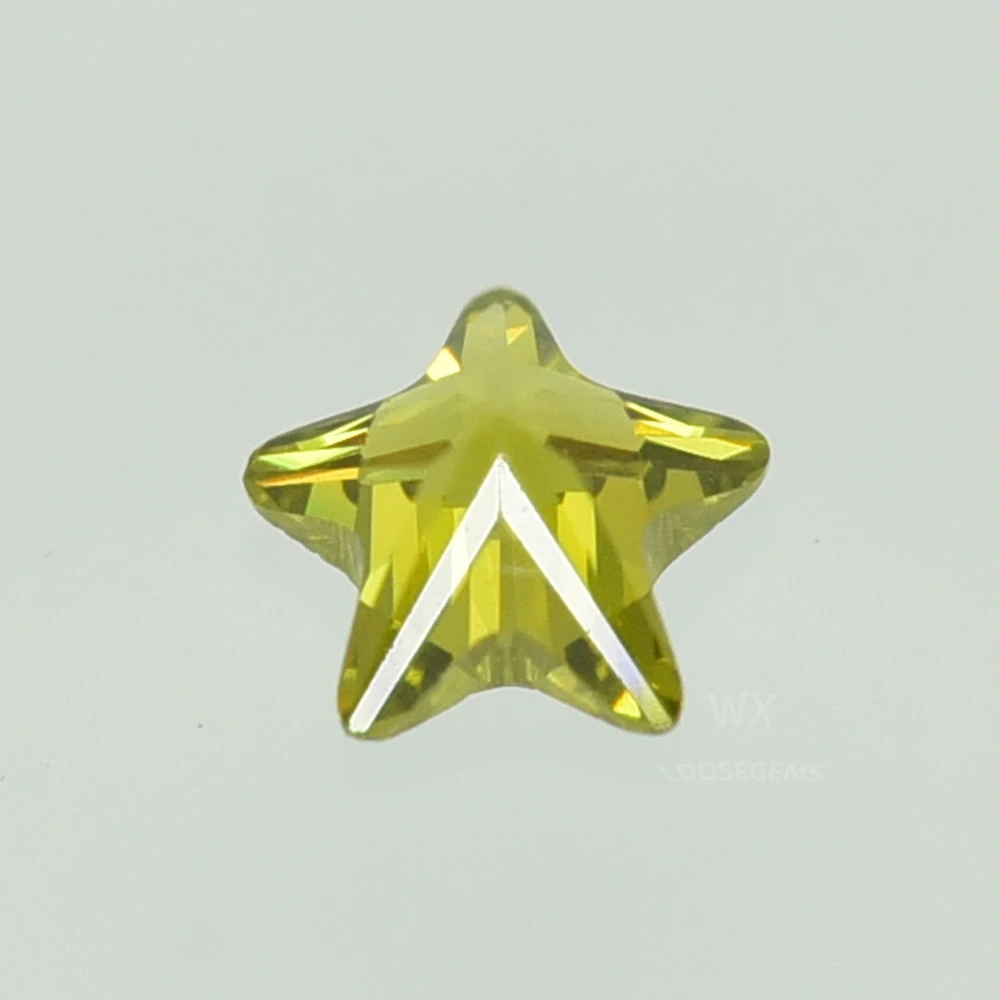 5A Olive Green 2.5x2.5~12x12mm Star Shape Brilliant Cut Loose CZ Stone Synthetic Gems Cubic Zirconia For Jewelry Gemstone