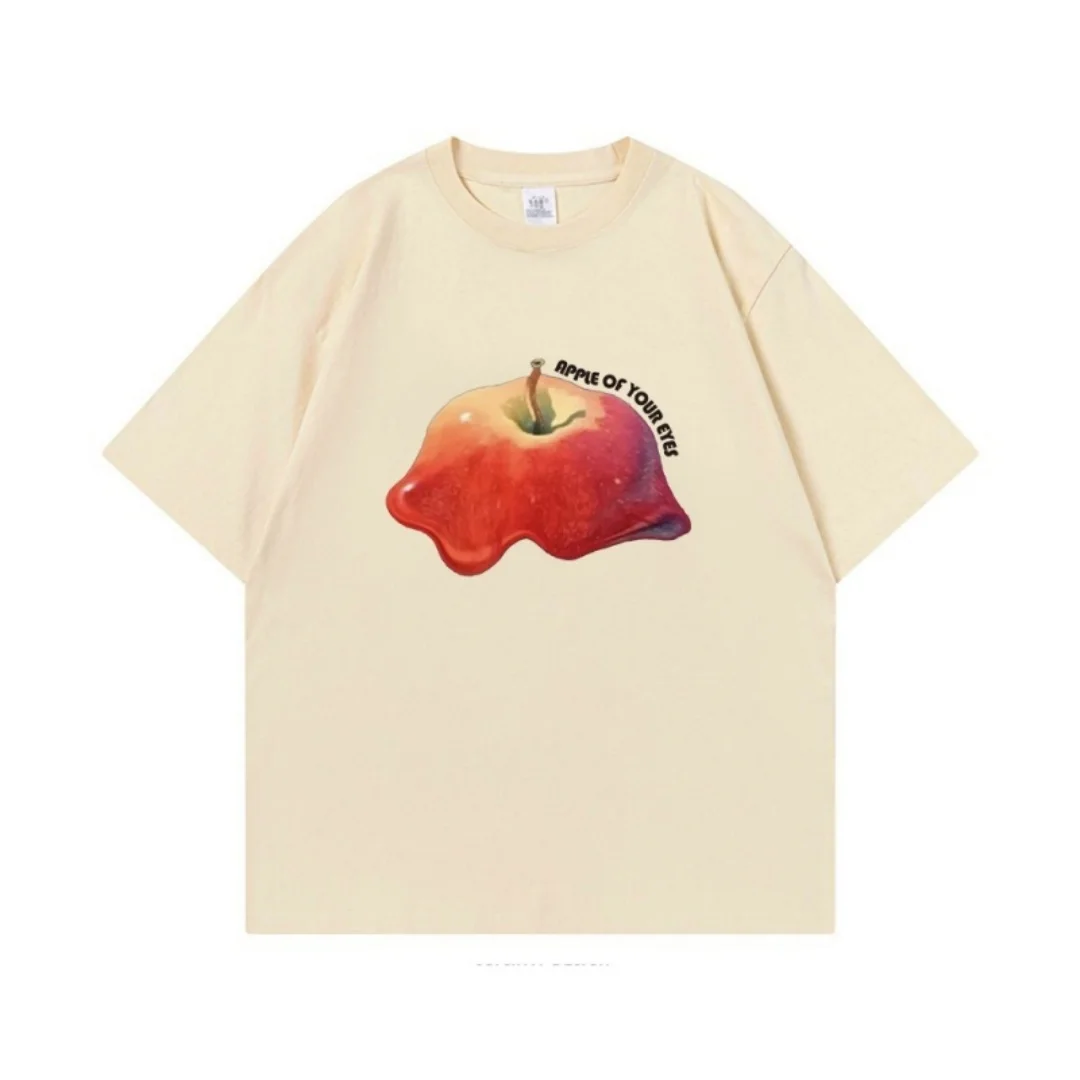 T-shirt graphique imprimé pomme, tendance, mode d'été, sport, pur coton, vêtements pour enfants, Y2k, femme