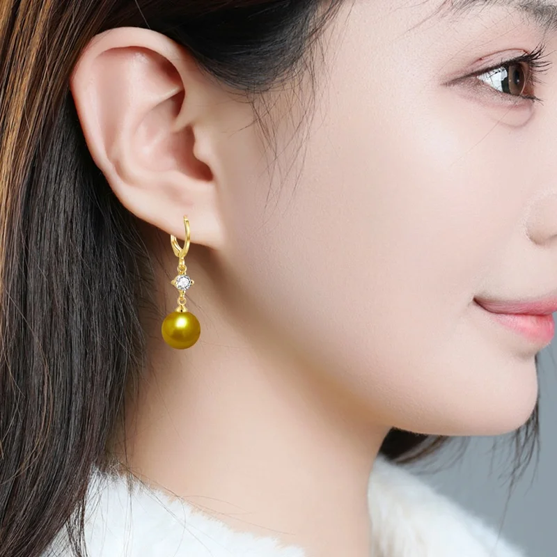 

Women's Vintage Noble Temperament Colorful Agate Pearl Stud Earrings 18K Gold 925 Sterling Silver Fine Jewelry